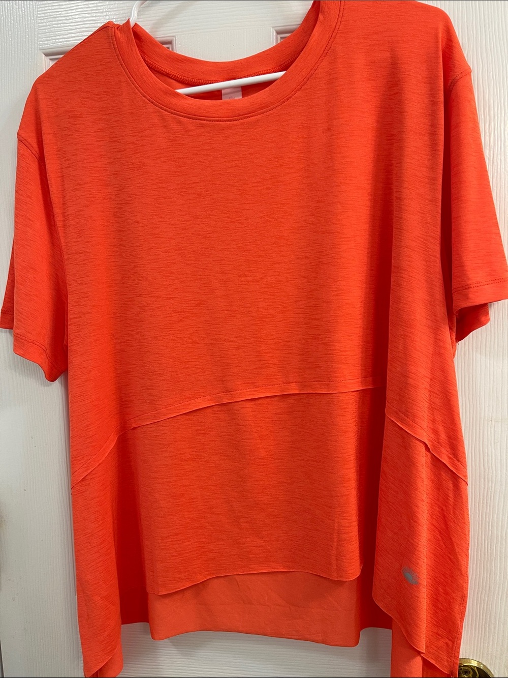 Relaxed Layered Short-Sleeve Tee in Vibrant Orange